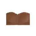 thumbnail image 2 of Deago Wireless Strapless Bras for Women Front Closure Non-Slip Padded Bandeau Bralette Comfort Wavy Edge Tube Top Bra (Coffee, XL), 2 of 9