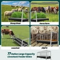 thumbnail image 4 of Easy-to-Assemble Livestock Goat Feeder, Portable Goat Hay Feeder, Pasture Feeder, Stainless Steel & Rubber Pan, 77 Gallon, 59x19.6x33.4", for Sheep, Ponies, Ranches, Calves, Deer​, 4 of 7