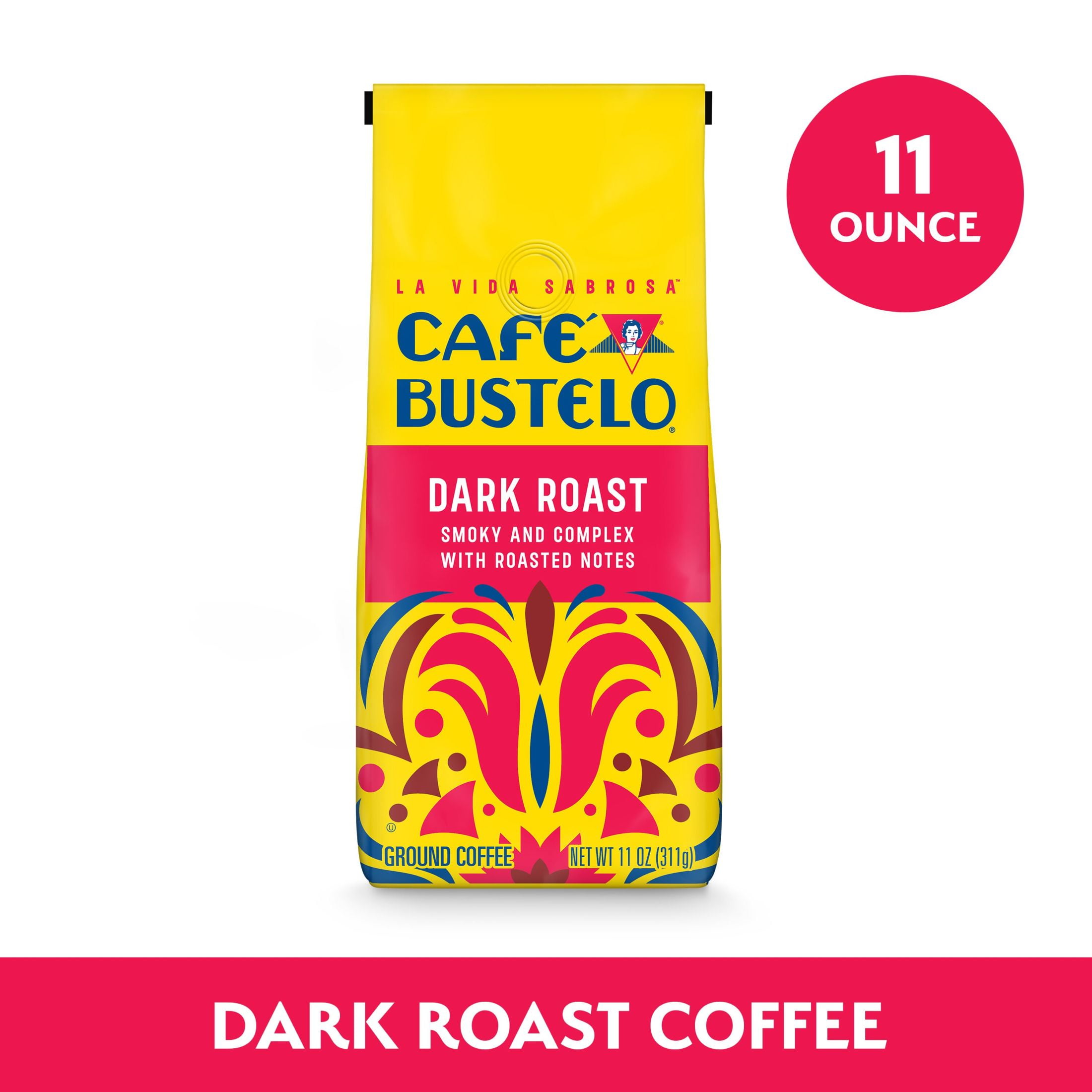 (6 pack) Cafe Bustelo Dark Roast Ground Coffee, 11 oz Bag