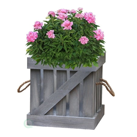 - Distressed Wood Crate Planter