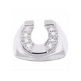 thumbnail image 3 of RYLOS Men's Rings Sterling Silver Lucky Horseshoe Design with Diamonds Designer Men's Jewelry Size 13, 3 of 6