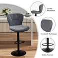 thumbnail image 3 of Hawsaiy Modern Bar Stools Set of 1, Adjustable Faux Leather Upholstered Swivel Bar Stools, Counter Height Bar Chairs with Back for Kitchen Island, Dark Gray, 3 of 10