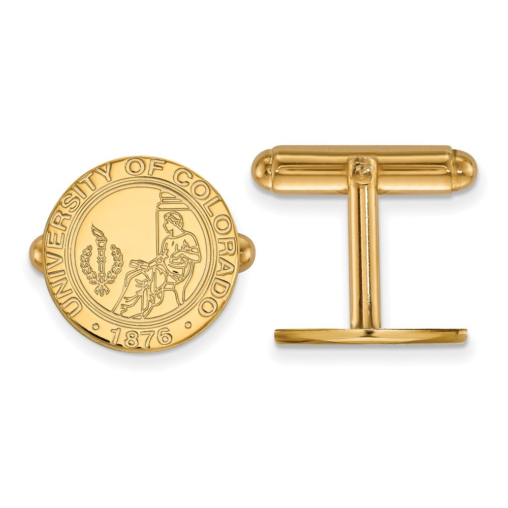 15mm x 15mm Solid 925 Sterling Silver with Gold-Toned Bowling Green State University Crest Cuff Link 15mm x 15mm Solid 925 Sterling Silver with Gold-Toned Bowling Green State University Crest Cuff Link