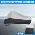 thumbnail image 7 of Unique Bargains 190T L Motorcycle  Motorbike Cover Waterproof Outdoor Rain Dust Sun Protection Black, Silver Tone, 7 of 7