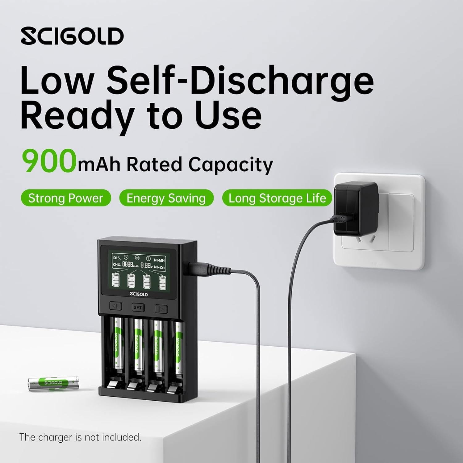 4pcs Scigold 1.6V 800mah Ni-MH AAA Rechargeable Batteries 1080mWh Upgraded