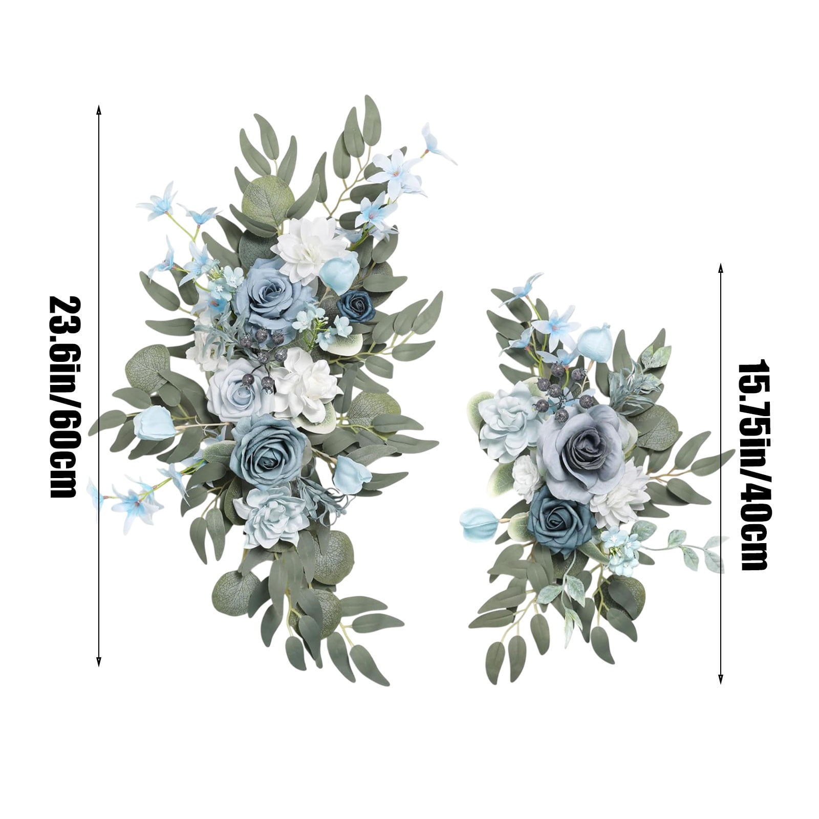 Wzzjkit Artificial Wedding Arch Flowers Kit Pack of 2, Arch Flowers Hanging Silk Flowers Arrangement Ceremony Spring Fake Rose Arbor Background Floral Party Outdoor Decor