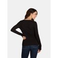 thumbnail image 2 of No Boundaries Scoop Neck Everyday Tee with Long Sleeves, 1 and 3 Pack, Women's, 2 of 5
