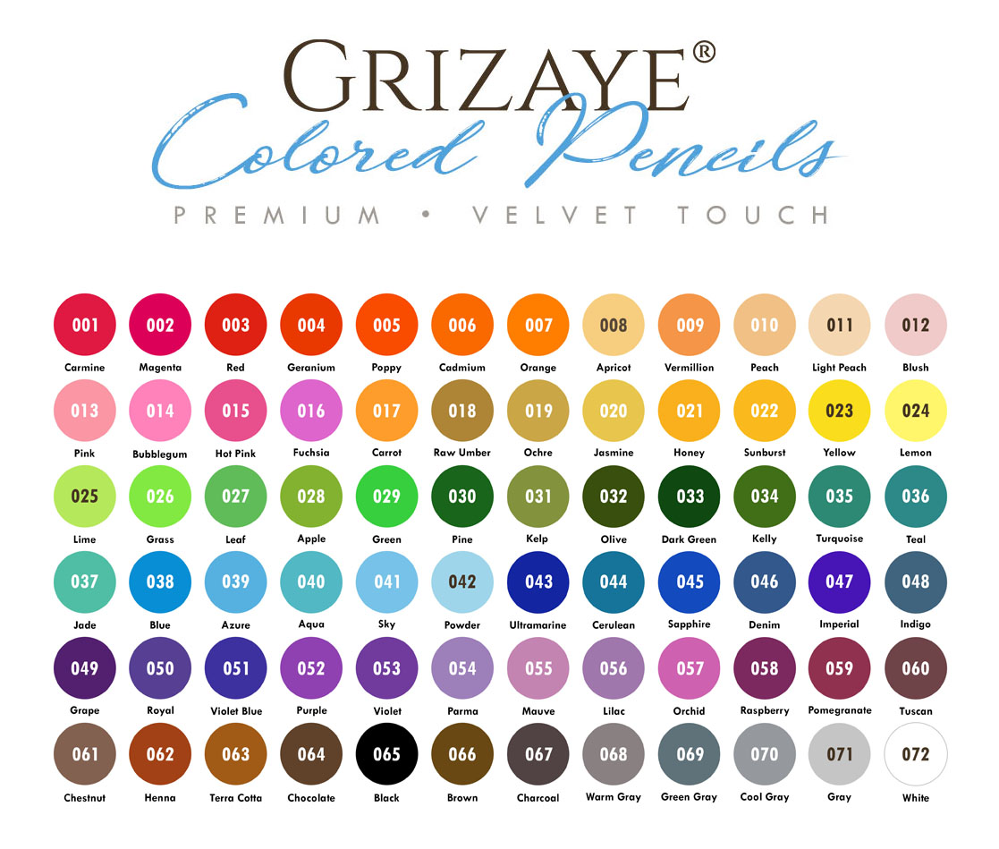 Grizaye 72pc Velvet-Touch Premium Colored Pencils