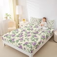 thumbnail image 4 of Homewish Country Floral Full Size Sheets,Natural Botanical Bed Sheets,Purple Beige Green Sheet Sets For Kids,Ultra Soft Home Decor,4-Piece, 4 of 7