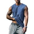 thumbnail image 2 of kpoplk Mens Beach Tank Top Summer 3D Graphic Sleeveless Tee Shirt Gym Workout Tanks Blue,XXL, 2 of 3