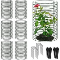 30 Pcs 24'' x 12'' Large Wire Plant Protector from Animals, 10 Pack Metal Plant Cage Chicken Wire Cloche with Ground Stakes and Nylon Tie to Keep Animals Out, Garden Protection Bunny Barricade