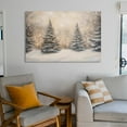 thumbnail image 5 of Yermidi Enchanting Forest Christmas Tree Lights Wall Art Vintage Winter Snowy Landscape Poster Cozy Holiday Glowing Pines Canvas Print Seasonal Decor for Living Room Bedroom, 5 of 7