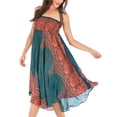 thumbnail image 3 of SWSMCLT Women's Midi Summer Dress Ladies Casual Sundress Gypsy Handkerchief Asymmetric Flowy Long Beach Skirt Hippie Boho Dresses Billowy Swing Pleated Patterned4 Pink Small-Large, 3 of 5
