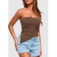 thumbnail image 4 of Top Tubo Sin Tirantes Fruncido Café XXL PRETTYGARDEN, 4 of 8