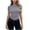 Gray, variant on Tqcoqu Women's Casual Crop Tops Slim Fit Short Sleeve Crew Neck Tight Basic Summer Going Out T Shirts,Army Green Women's S-XL