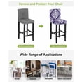 thumbnail image 3 of Purple Boho Bar Stool Covers Set of 4, Vintage Classic Bohemia Flower Textured Stretch Washable Bar Chair Covers with Backs, Removable Pub Counter Height Chair Cover for Kitchen Dining Room Cafe, 3 of 7