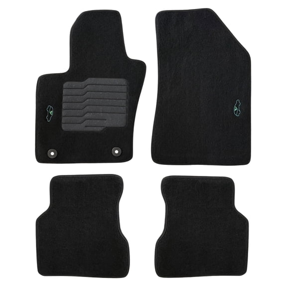 ecoMats Carpet Floor Mats for 2023 2024 2025 2026 Dodge Hornet, Front and Rear, Non-Slip Heel Pad, Black