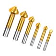 thumbnail image 4 of TEHAUX 6Pcs Countersink Chamfer Tool Set for Professional Design with Golden Finish, 4 of 8