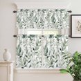 thumbnail image 6 of Eucalyptus Leaf Curtain Valances Set Green Plant Watercolor Farmhouse Kitchen Curtains 24&nbsp;inch Length Rod Pocket Valance and Tiers 3 Piece Set Small Bedroom Bathroom Laundry Decor, 6 of 9