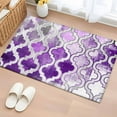 thumbnail image 2 of Purple Morocco Bathroom Mat 2x3 FT,Non Slip Small Kitchen Mat,Rustic Country Smear Street Mottled Art Washable Soft Backed Front Door Throw Rug Non-Shedding Indoor Outdoor Doormat for Entryway Sink, 2 of 9