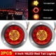 thumbnail image 2 of 2Pcs Red/Amber 16 LED 4 Inch Round Truck Trailer Brake Stop Turn Signal Tail Lights Waterproof 12-24, 2 of 5