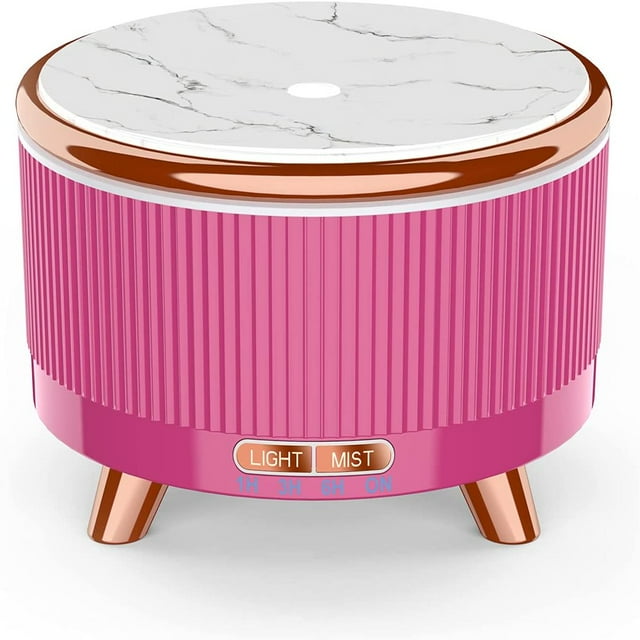 AMERTEER Diffuseurs pour Huiles Essentielles Grande Pièce avec Télécommande Humidificateur, Mini Diffuseur d'Aromathérapie 500 ml Diffuseur d'Huiles Essentielles Programmable avec 7 variations de Couleur. (Rose, Sans Huiles Essentielles)