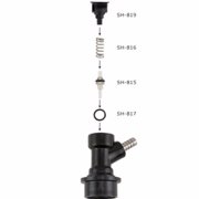 Ball Lock Quick Disconnect - Liquid with 1/4 Hose Barb