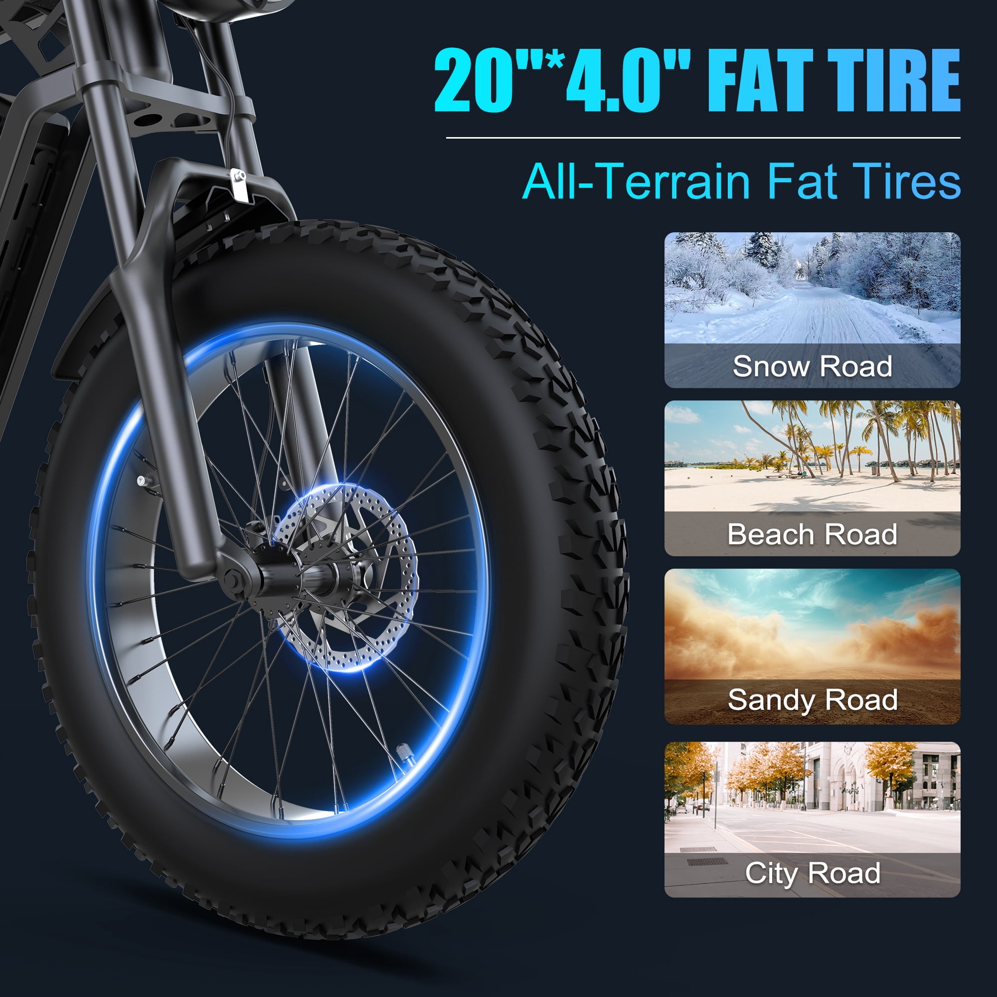 Moveloop T1 Mini Electric Bike for Adults 1500W Motor Ebike, 20"x 4.0" Fat Tire Electric Bicycle, 48V 15.6AH Mountain Bike UL2849