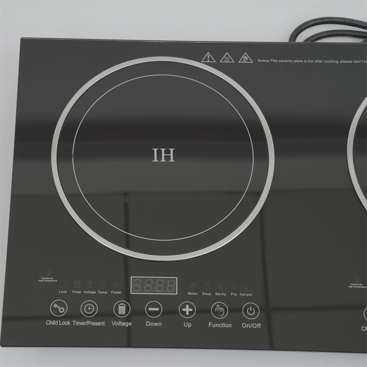 WUZSTAR Double Cooktop Cooker Electric Digital Touch Countertop Burners 110V