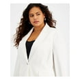 thumbnail image 3 of BAR III Womens White Pocketed Single Button Shoulder Pads Line Wear To Work Blazer Jacket Plus 3X, 3 of 4