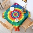 thumbnail image 2 of Colorful Rainbow Tie Dye Spiral Pattern Square Tablecloth,Waterproof Square Table Cover,Wipeable Spillproof Washable Table Cover for Home Kitchen Party Decor 42"X42"(107x107cm), 2 of 6