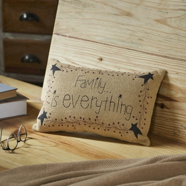 VHC Brands Pip Vinestar 9.5 x 14” Family Is Everything Tan Natural Cotton Decorative Pillow