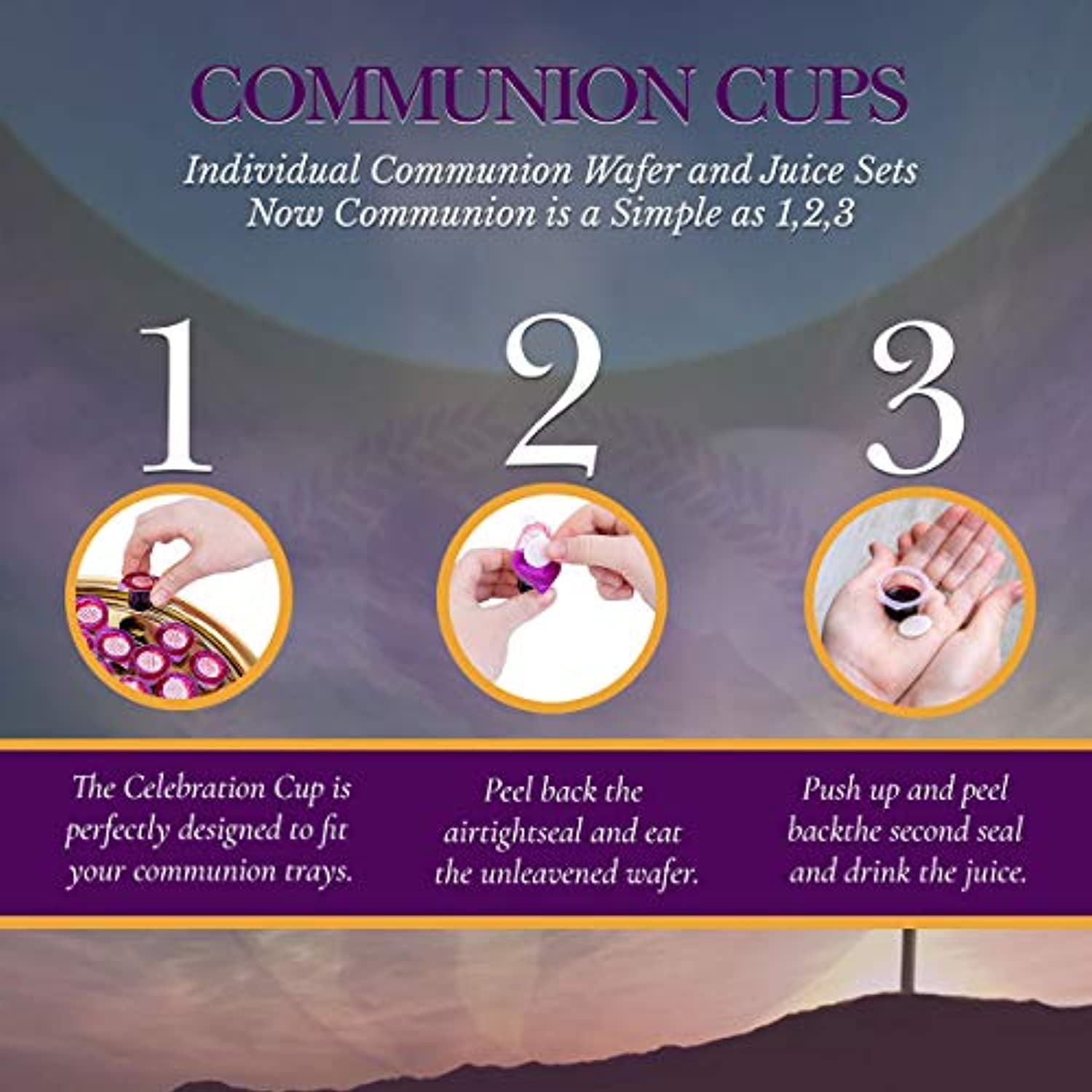 Communion-Celebration Cup Prefilled Juice/Wafer-Box 100