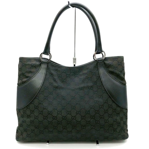 Pre-Owned GUCCI 113016 Tote Bag/Handbag in GG Canvas, Black, for Men and Women (Fair)