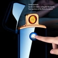 thumbnail image 1 of Electric Lighter Outdoor Windproof Flameless USB Dual Sided Rechargeable Key Lighter Blue, 1 of 5