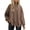 Coffee, variant on MOSHU Crewneck Sweaters for Women Drop Shoulder Long Sleeve Tops Side Slit Oversized Pullover Sweaters