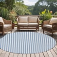 thumbnail image 5 of Blue Striped Large Area Rugs for Bedroom Living Room, Soft Non Slip Carpet Bedside Rug, Modern Simple Farmhouse Beige Vintage Round Floor Cover Kitchen Accent Rug 6' for Dining Room/Office, 5 of 9
