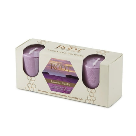ROOT Candles Scented 20 Hr. Votive, Lavender Vanilla, box of 3 ea