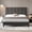 Dark Gray, variant on Kojooin Upholstered Bed Frame with Adjustable Headboard, Strong Wooden Slat Support and Noise Free
