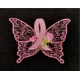 thumbnail image 2 of Breast Cancer Awareness Butterfly Embroidered Sew/Iron On Patch, 2 of 2