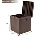 thumbnail image 5 of SUNCROWN 51 Gallon Weather Resistant Resin Outdoor Storage Bins Container, Patio Garden Deck Box with Handles, Brown, 5 of 6