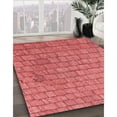 thumbnail image 2 of Ahgly Company Indoor Square Patterned Ruby Red Area Rugs, 5' Square, 2 of 6