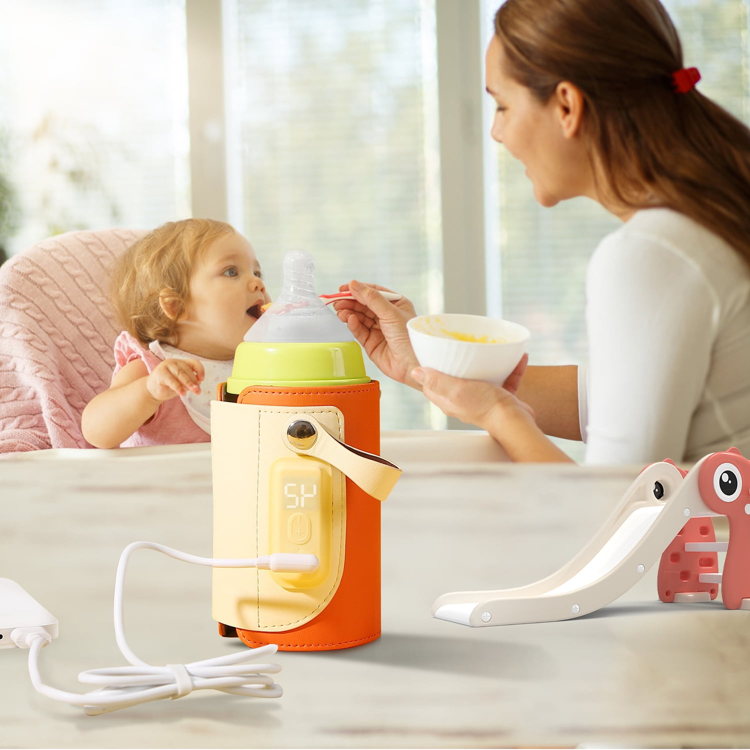 iMounTEK Portable Bottle Warmer with Fast Charging, Milk Warmer with Temperature Control
