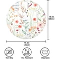 thumbnail image 4 of Watercolor Floral Round Placemats Washable Placemats Non-Slip Heat-Resistant Table Place Mats for Dining Kitchen Holiday Party Table Decoration 15.4"-1PCS Table Mat, 4 of 7