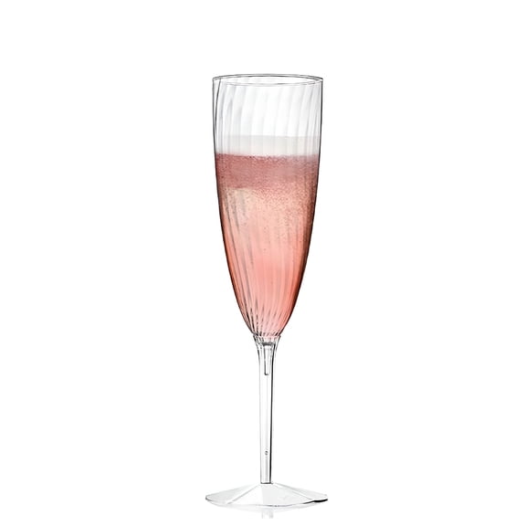 BPPEG Clear Plastic Champagne Flutes,8 Pcs Plastic Wine Glasses Disposable Reusable Plastic Cocktail Cups for Home Daily Life Party Birthday Wedding New Years Eve Party Supplies (6 Oz)