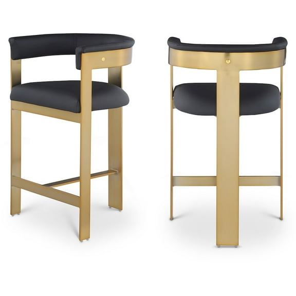 Meridian Furniture Romeo Black Vegan Leather Counter Stool (Set of 2)