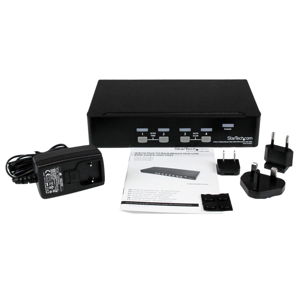 4PORT 1U RACK MOUNT USB KVM SWITCH WITH OSD