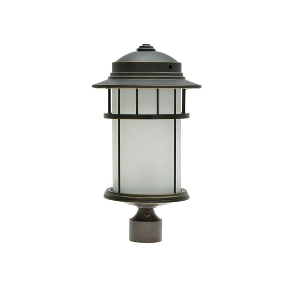 Aspen Creative 60005-2 One-Light Medium Outdoor Post Light Fixture with Dusk to Dawn Sensor, Transitional Design in Aged Bronze Patina, 20" High
