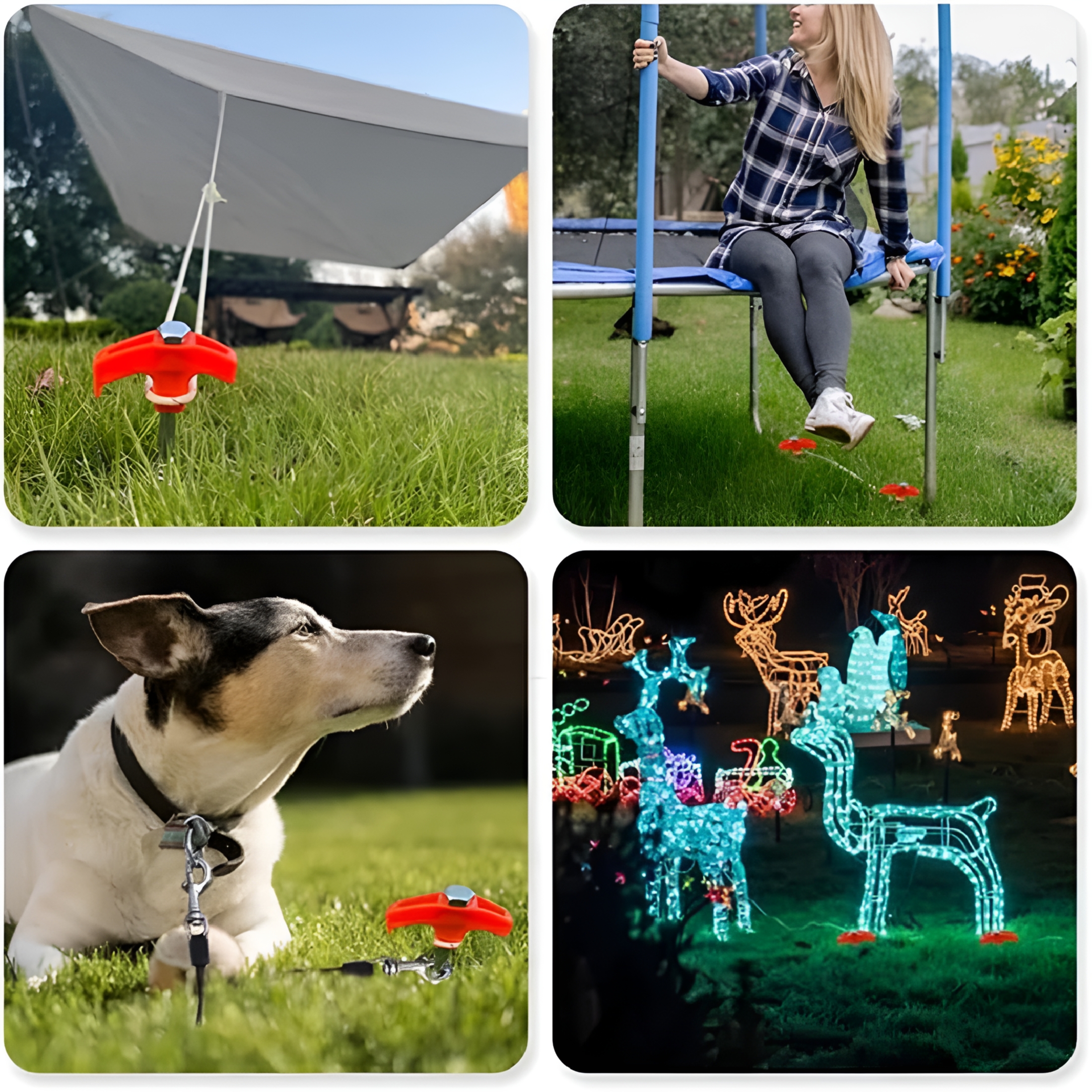 ZHZFKQ 2026 New Pack of 8 Heavy Duty Tent Stakes Hexagonal Luminous Nail 8 Inch Tent Stakes Screw in Camping Stakes Heavy Duty Metal Stake Ground Anchor Peg Threaded Tent Spikes for Camping Garden