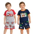 thumbnail image 2 of Rimyaw Little Boys Fire Truck Pajama Set, 4-Piece Cotton Sleepwear, Short Sleeve Tops and Shorts Summer PJs, Soft Kids Pajamas, Size 7T, 2 of 6